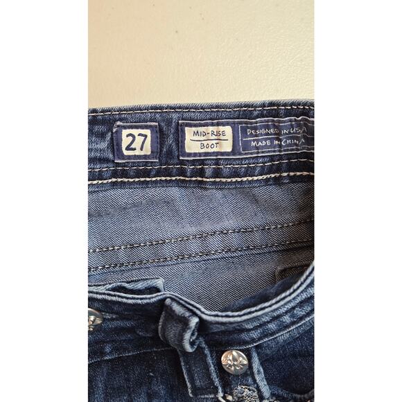 Miss Me‎ Mid Rise Raw Hem Bootcut Jeans Women's Size 27 - Picture 4 of 4